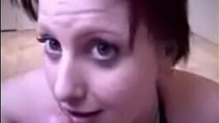 sexy chick with lip peircing swallows a hot load porn video