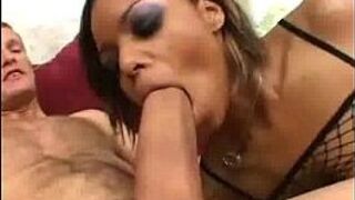 Ebony loves fishnets and a hot asshole Interracial sex porn video