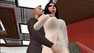 This sexy 3D brunette babe is fucked and she gets eaten out porn video