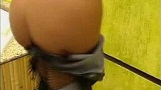 Sexy tranny gets naked and tugs on her hard cock porn video